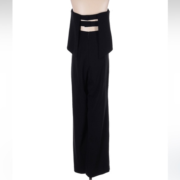 Jay Godfrey Moore Strapless Chic Wide Leg Pant Jumpsuit Cut Out Back Size 4 - Picture 4 of 7